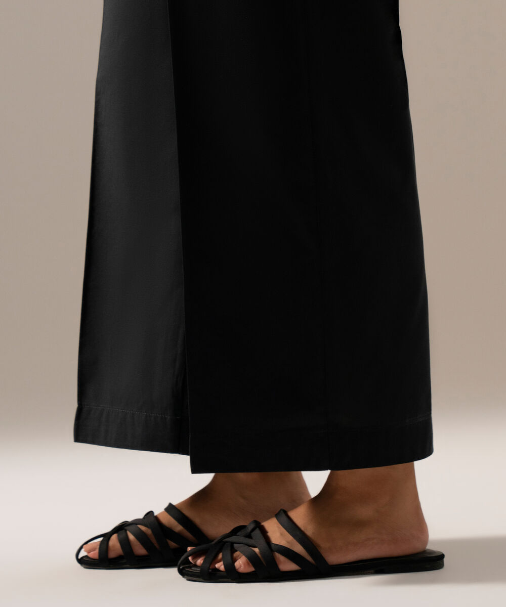 Women's RTW Cambric Solid Black Culotte
