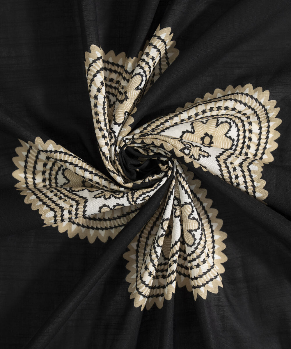 Women's RTW Light Khaddar Printed Black Dupatta