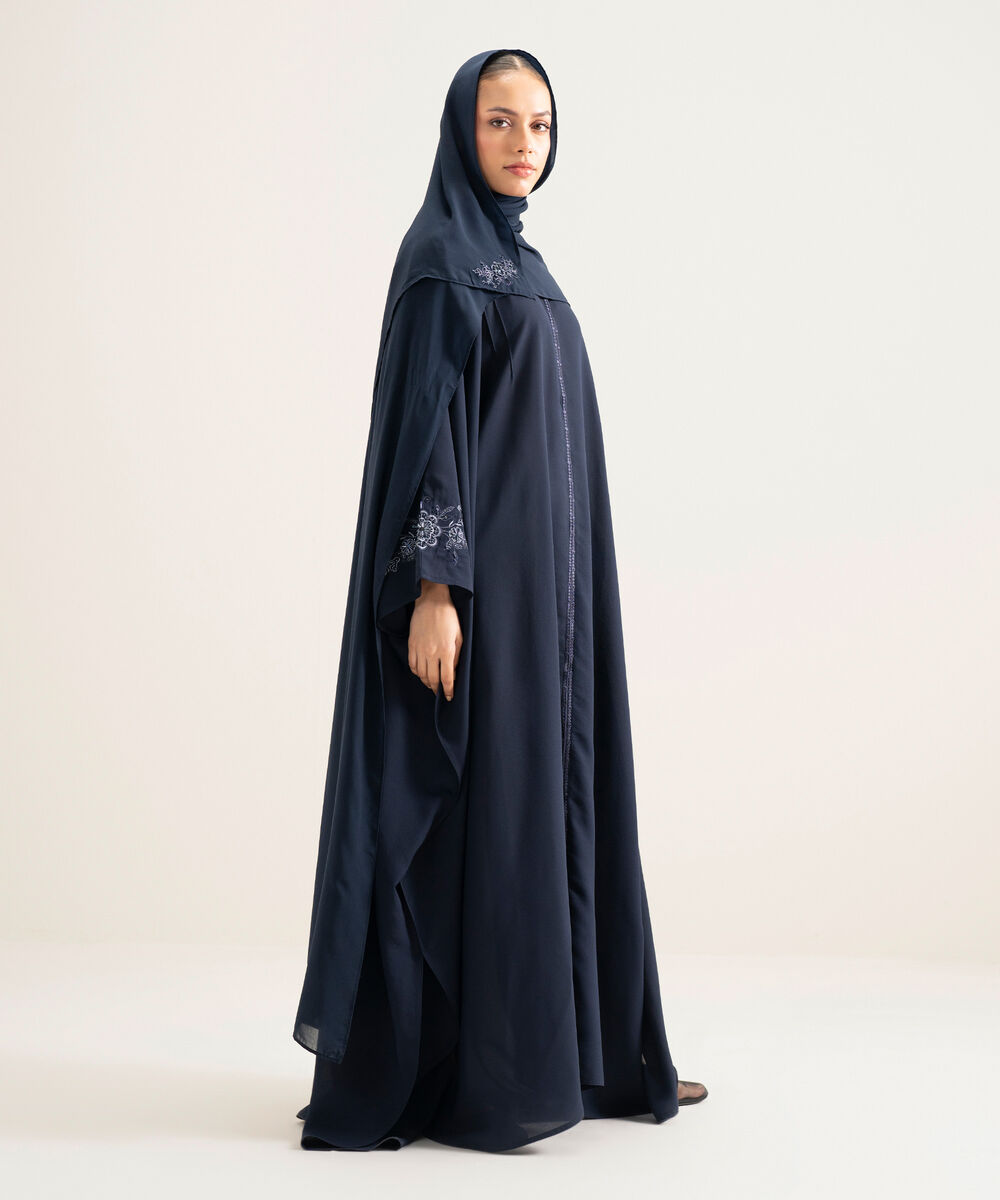 Women's Blue Emroidered Kaaftan Abbaya Set