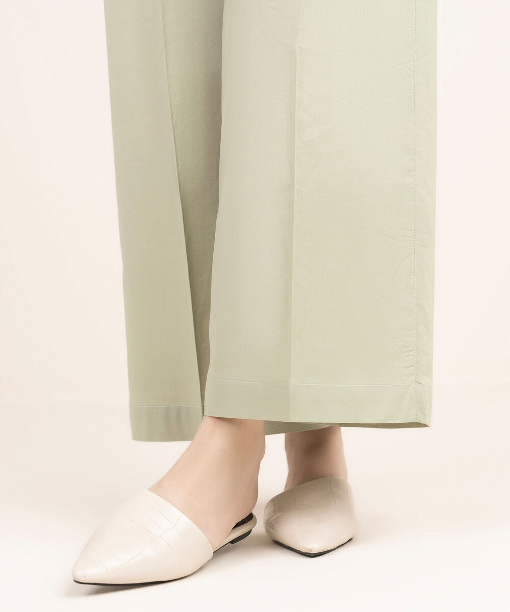 Women's RTW Cambric Solid Green Culottes