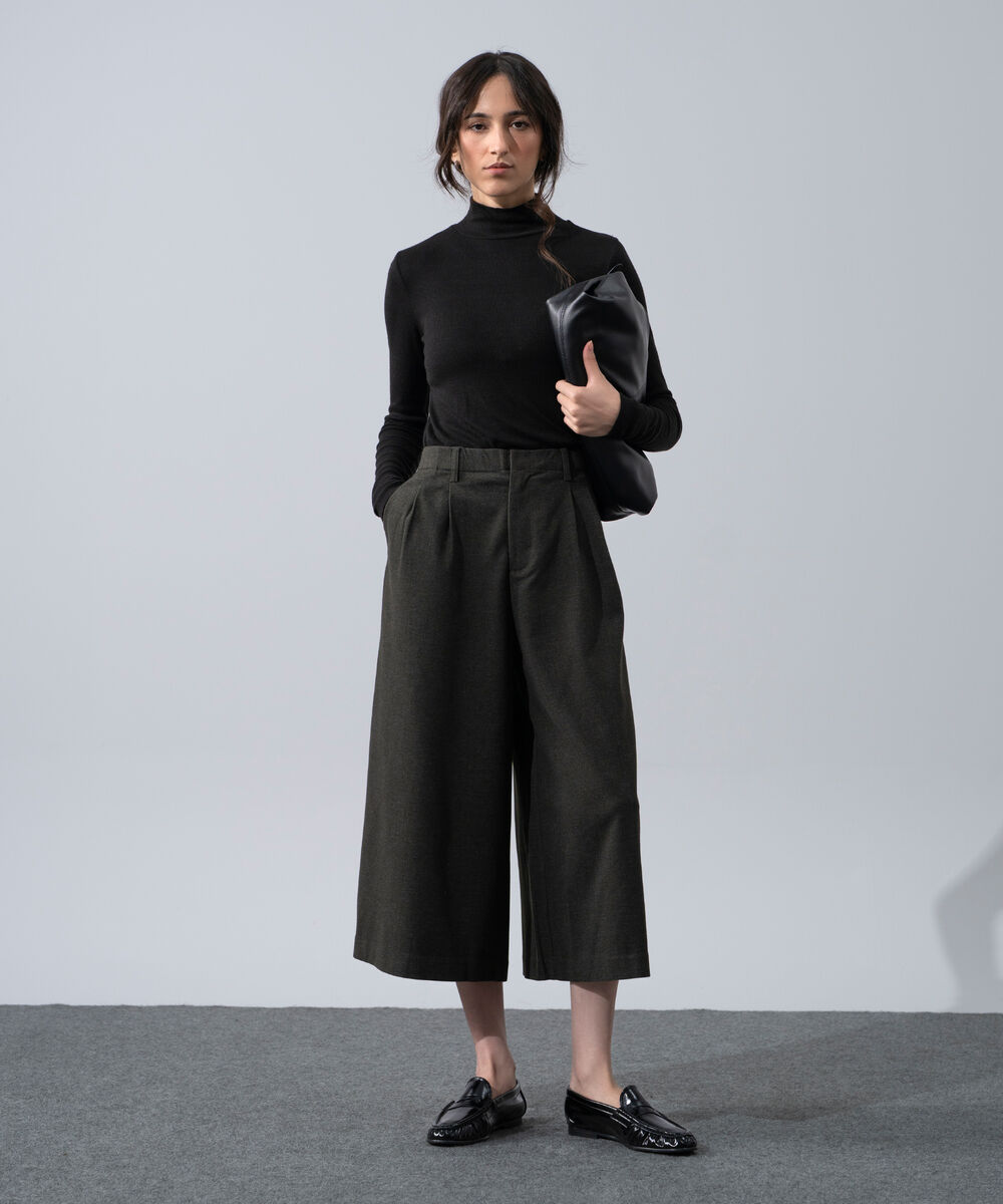 Women's Western Wear Green Wide Leg Culottes
