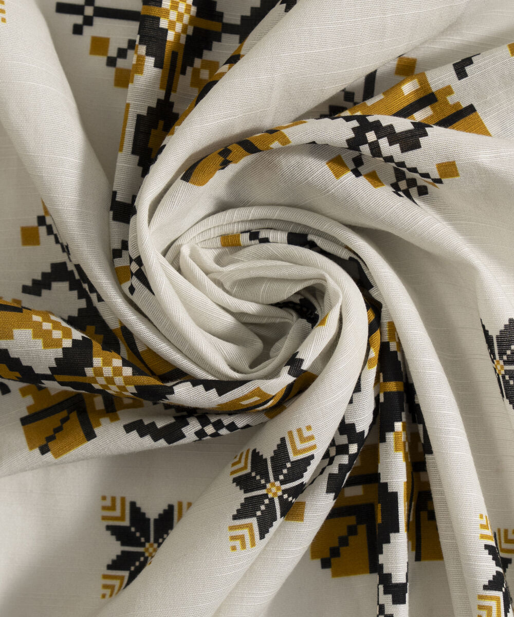 Women's RTW Light Khaddar Printed Off White Dupatta
