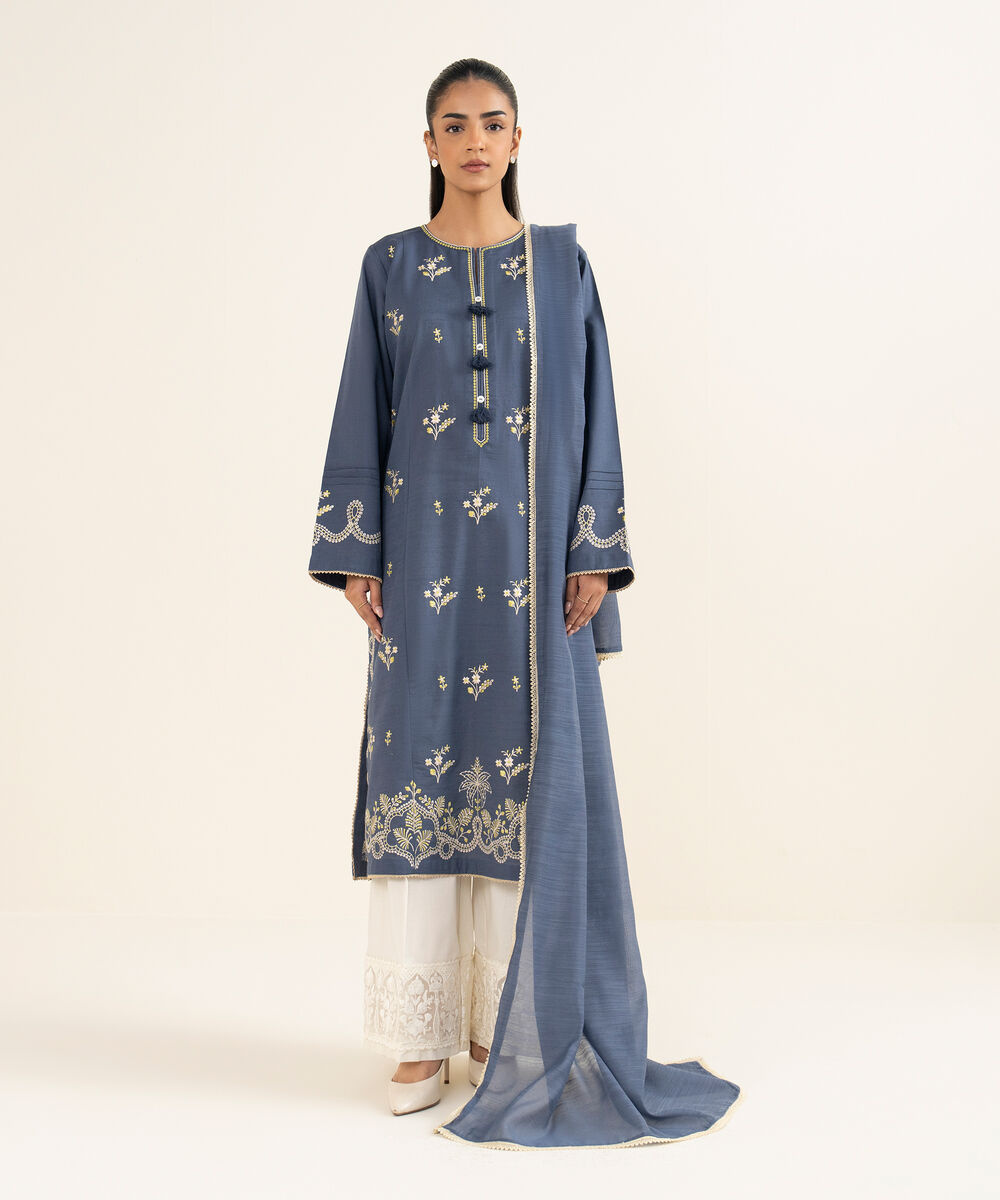 Manaar Solid Blue Dupatta