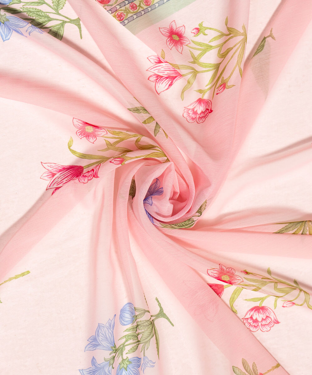 Chiffon Printed Pink Dupatta