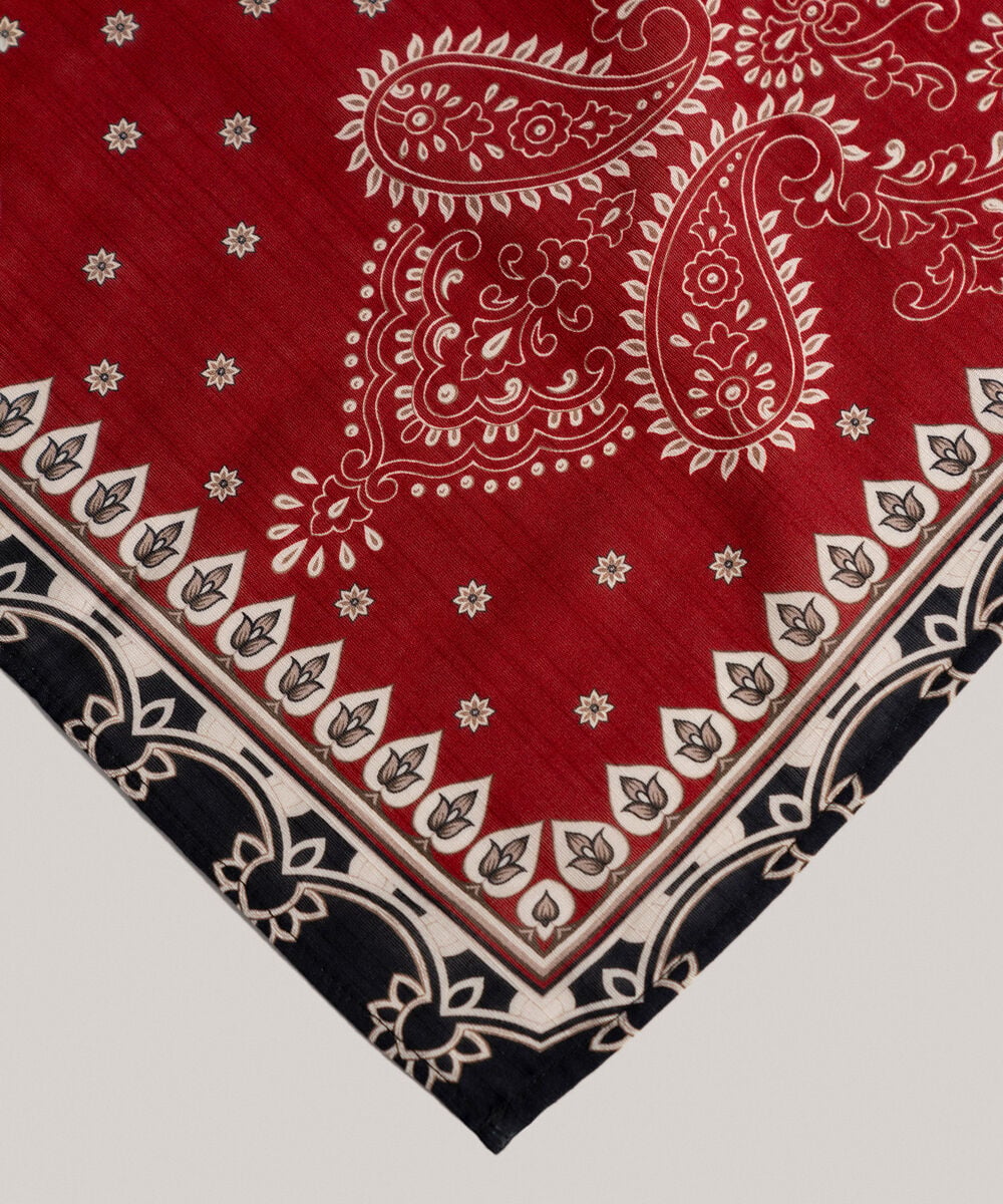 Women's RTW Printed Maroon Khaddar Dupatta