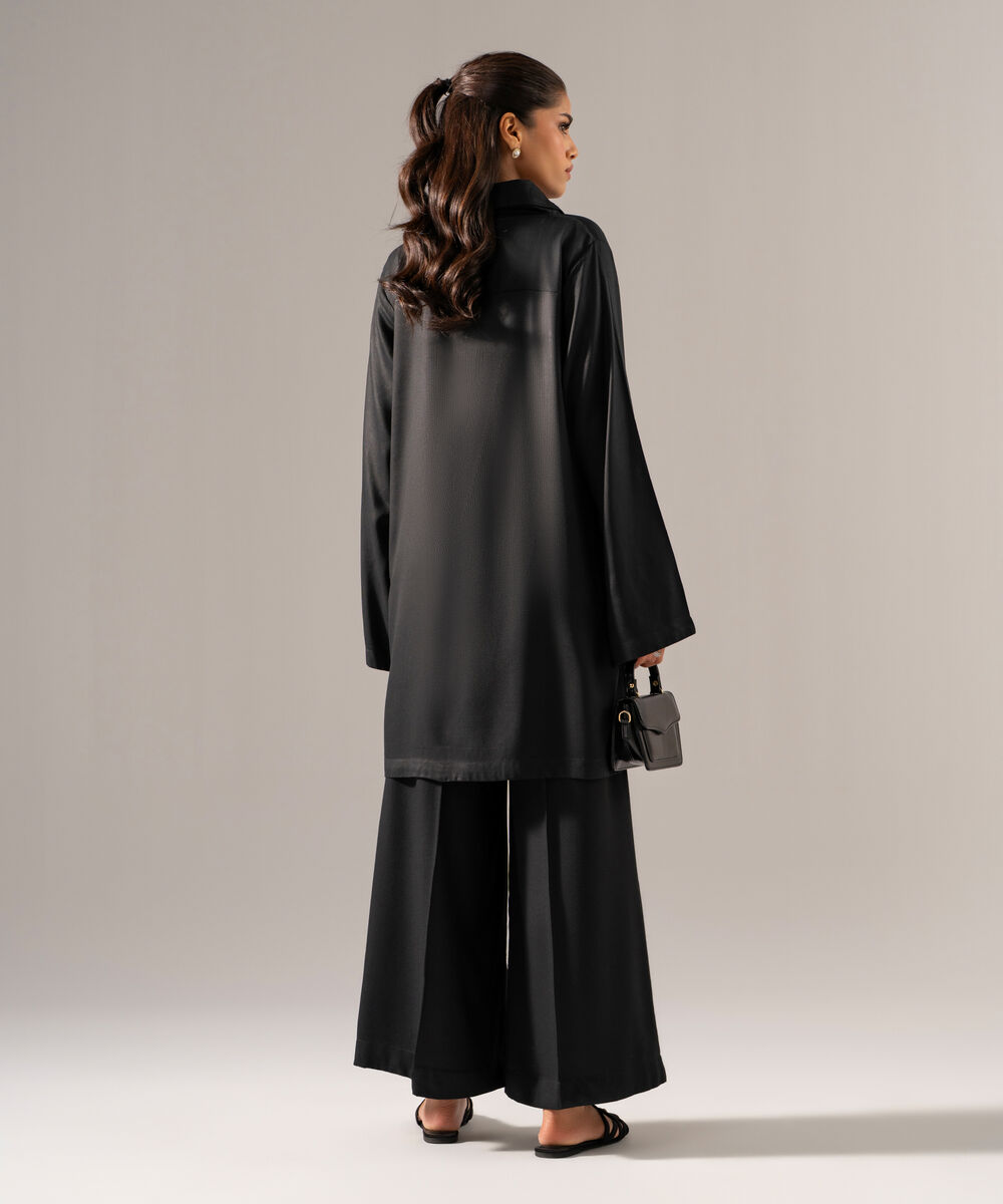 Women's RTW Bedford Solid Black 2 Piece Suit