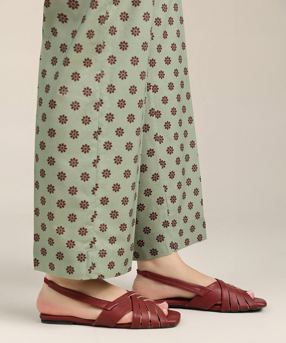 Women's Pret Cotton Viscose Multi Printed Straight Pants