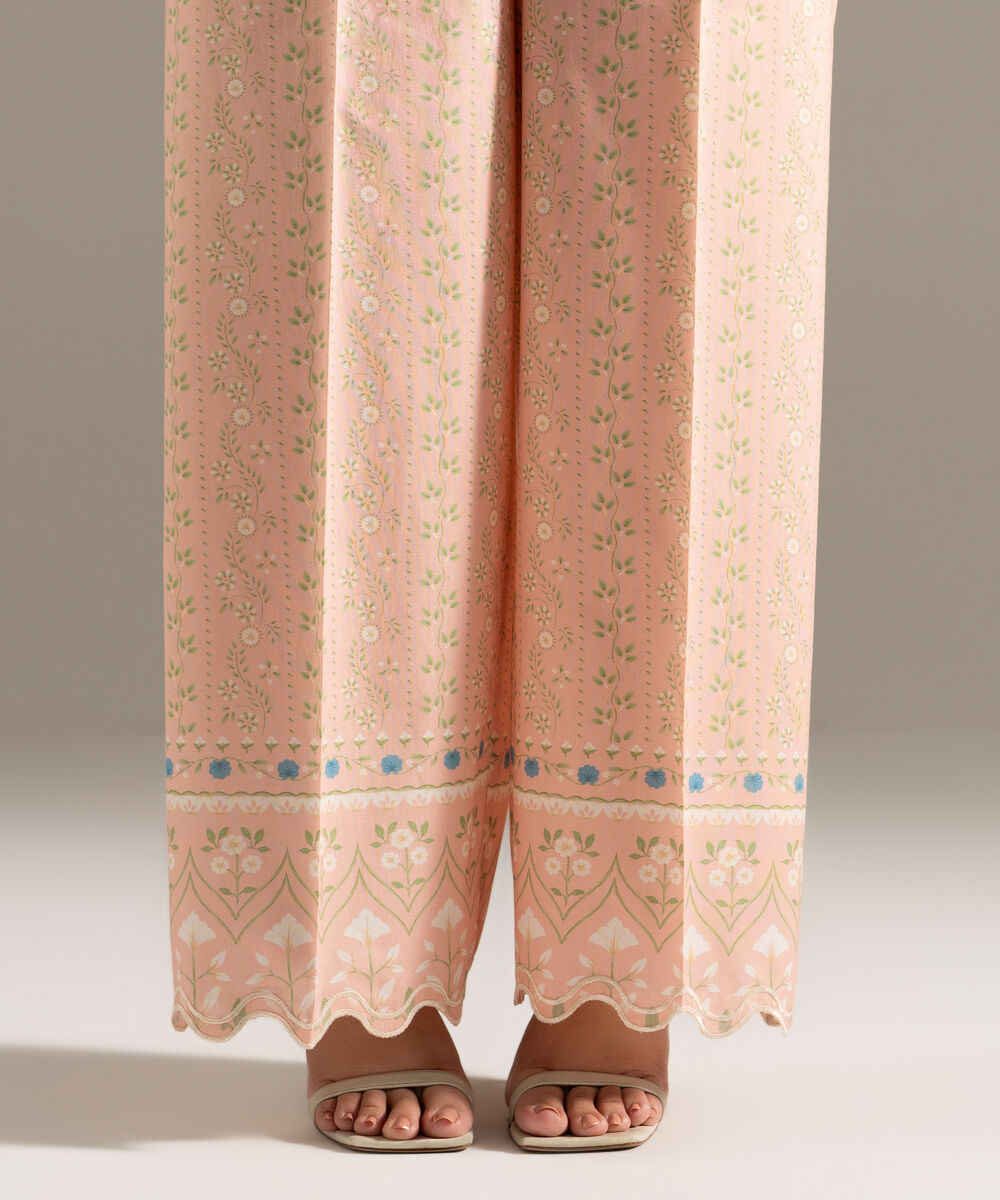 Women's RTW Cambric Embroidered Pink Culottes