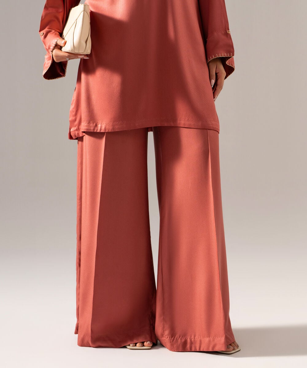 Women's RTW Bedford Solid Peach 2 Piece Suit