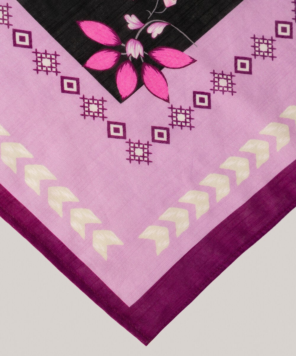 Women's RTW Printed Black Khaddar Dupatta