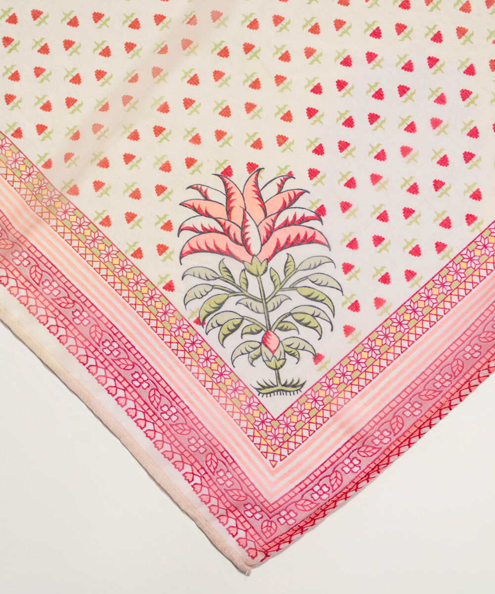 Chiffon Printed Beige Dupatta