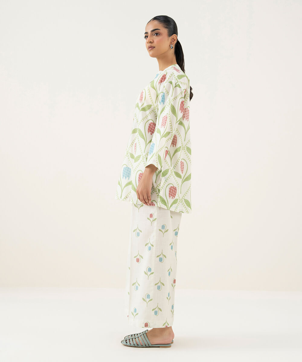 Women's RTW Crosshatch Printed Mint Green Straight Shirt