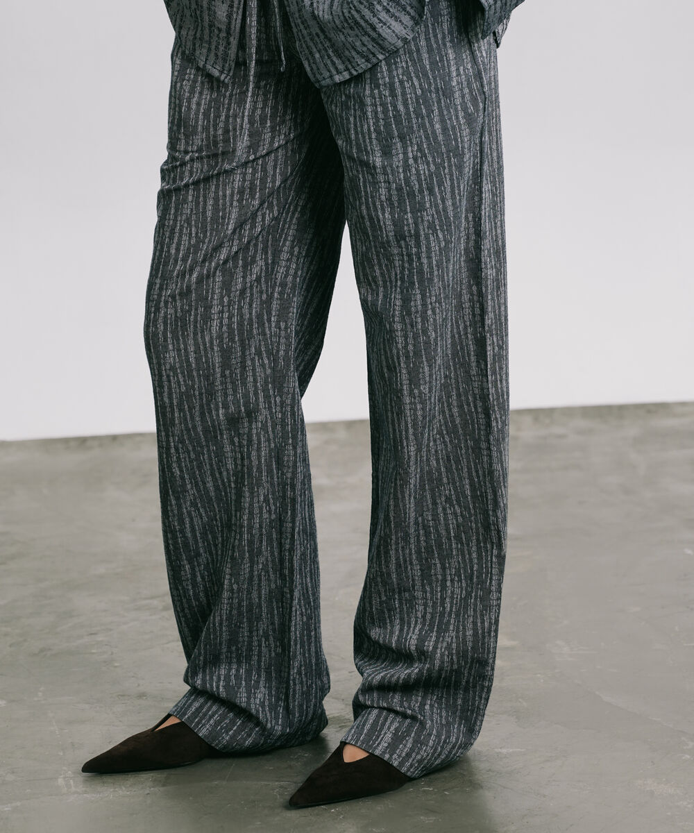 Women's Western Wear Blue Pull-On Jacquard Denim Trousers