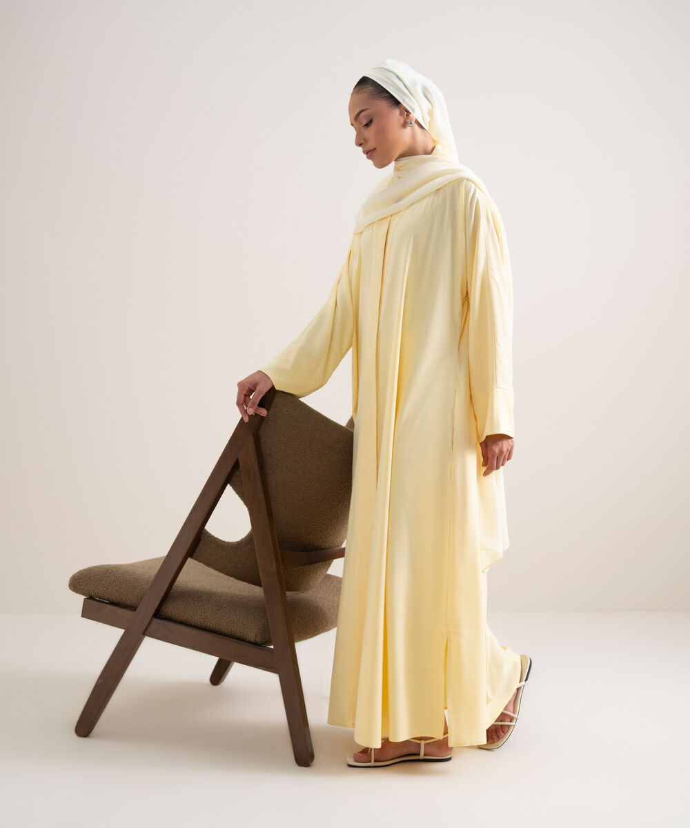 Women's Green Button Through Kimono Abbaya
