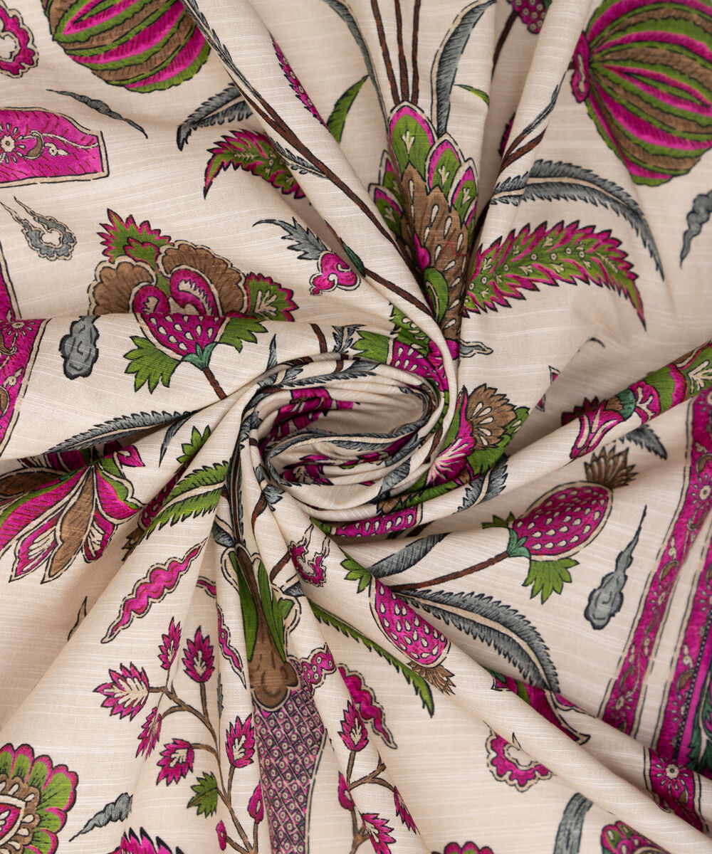 Printed Khaddar Green Dupatta