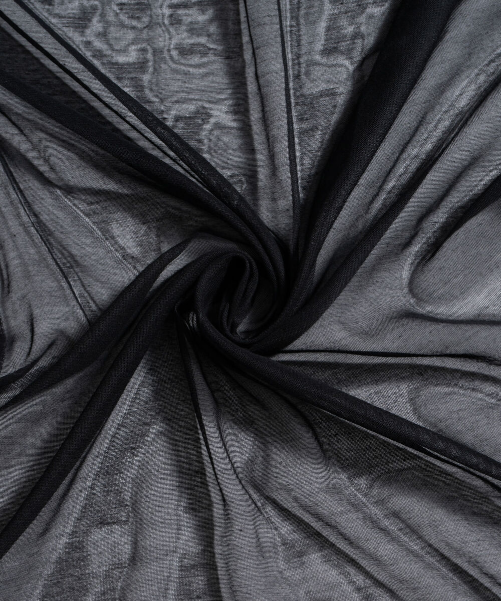 Khaddi Net Embroidered Black Dupatta
