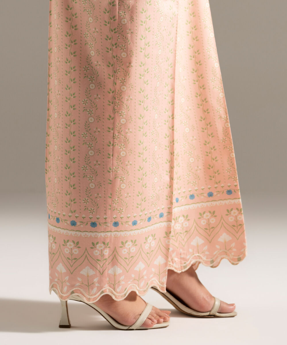 Women's RTW Cambric Embroidered Pink Culottes